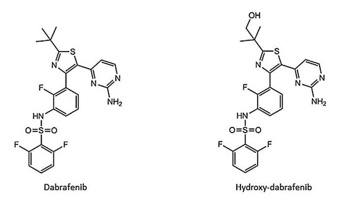 开发并验证新的LC-MS/MS要领，，，，，，，，用于定量人血浆中达拉非尼及其主要代谢物羟基达拉非尼 (OHD)。。。。。。。本研究中OHD(纯度>99%)通过亿万先生mr合成